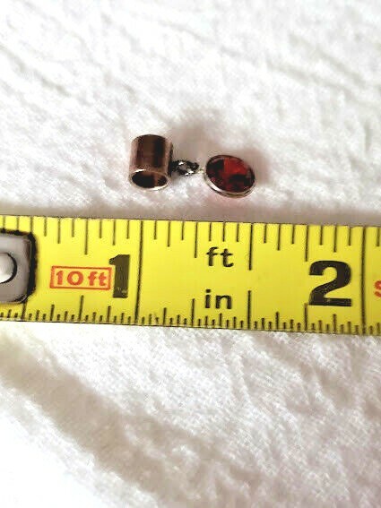 925 Sterling Silver Birthstone Bead Charm Dangle Ruby