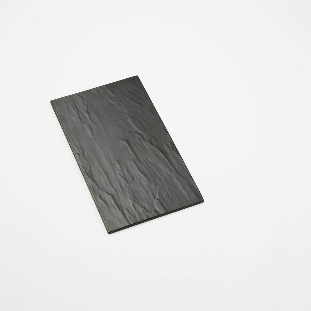 FSLT08 Rectangle Melamine Platter, Faux Slate, Black
