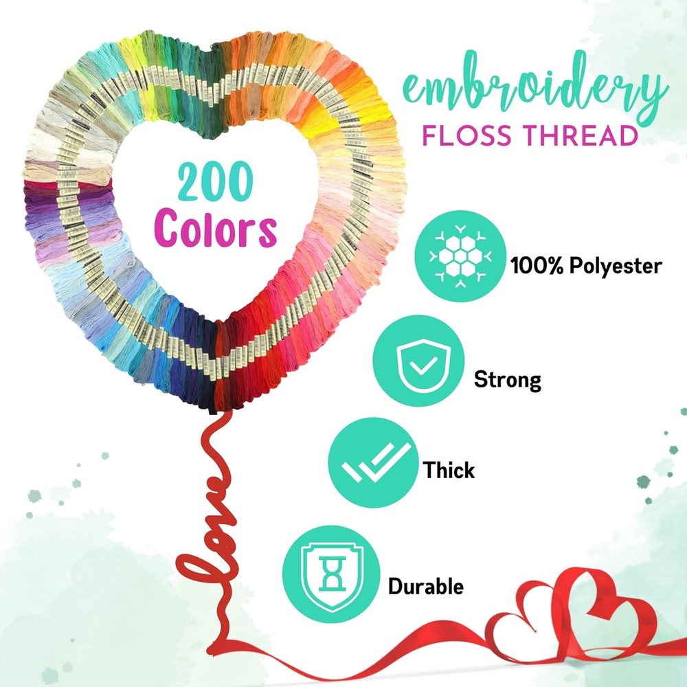 Athena’s Elements Embroidery Floss | Rainbow Thread for Embroidery, Cross Stit