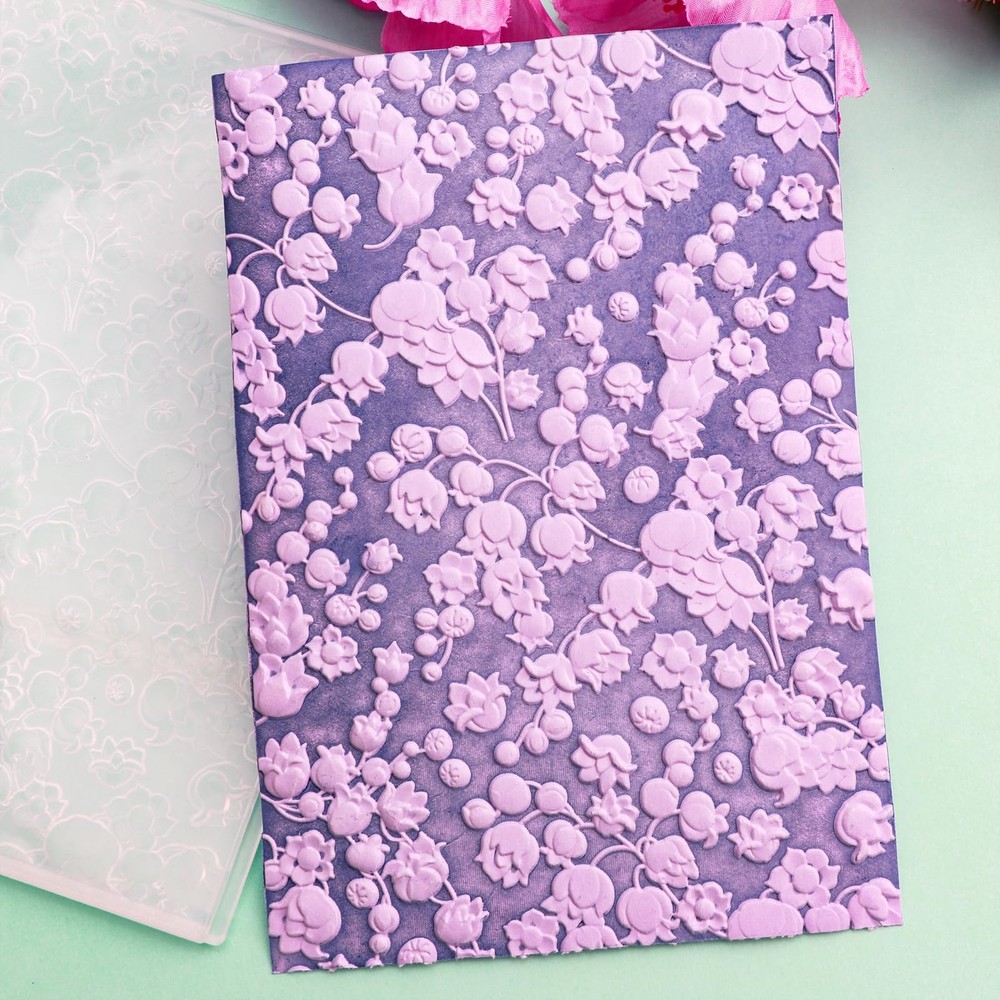 BAOFALI 3D Embossing Folder for Card Making,Beautiful Flower Plastic Texture ...
