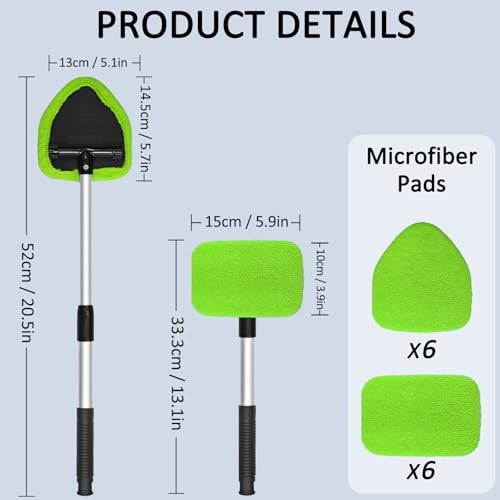 20 Pieces Windshield Cleaner Tool, Inside Car Windshield Cleaning Tool green