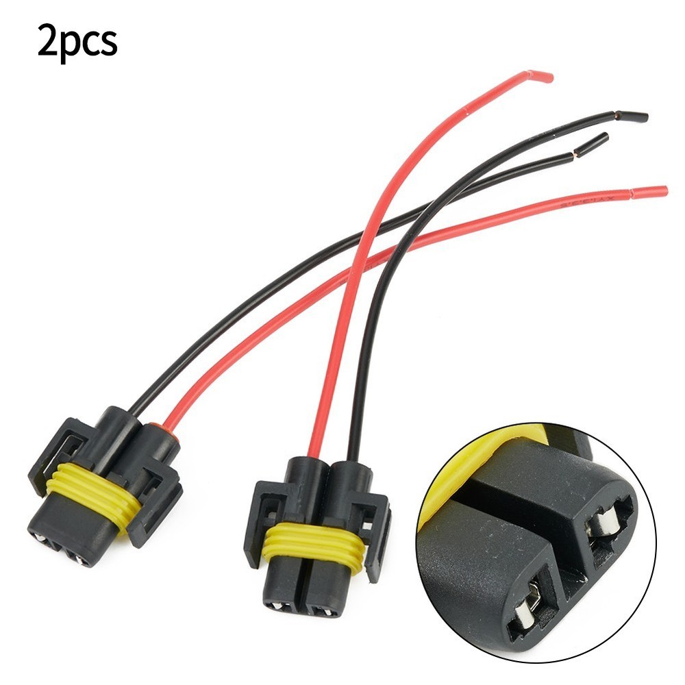 Connector Harness Socket Headlight Copper Extension H11 H8 Heat Resistant