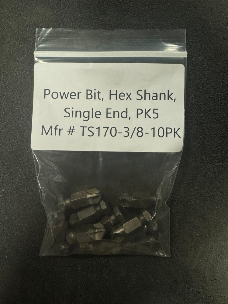 Power Bit, Hex Shank, Single End, PK5 TS170-3/8