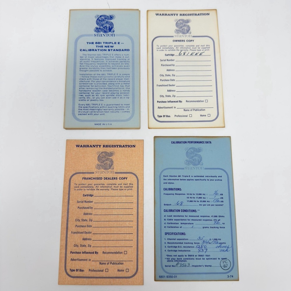 (Box & Papers Only) - Stanton 681 Triple E