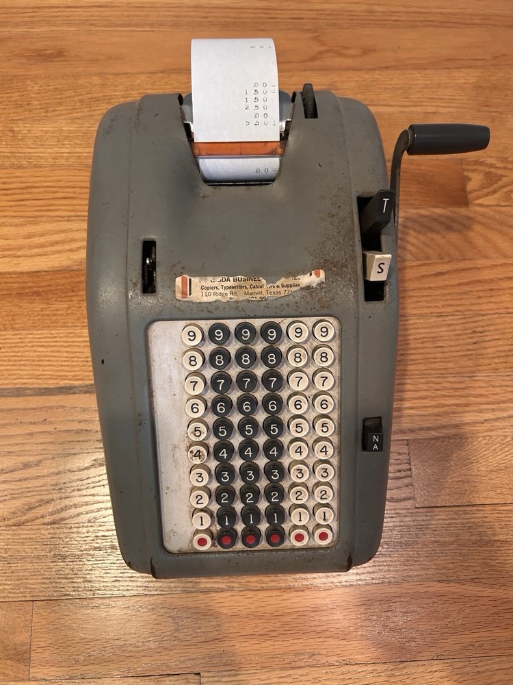 Vintage Adding Machine Calculator With Paper Roll Register