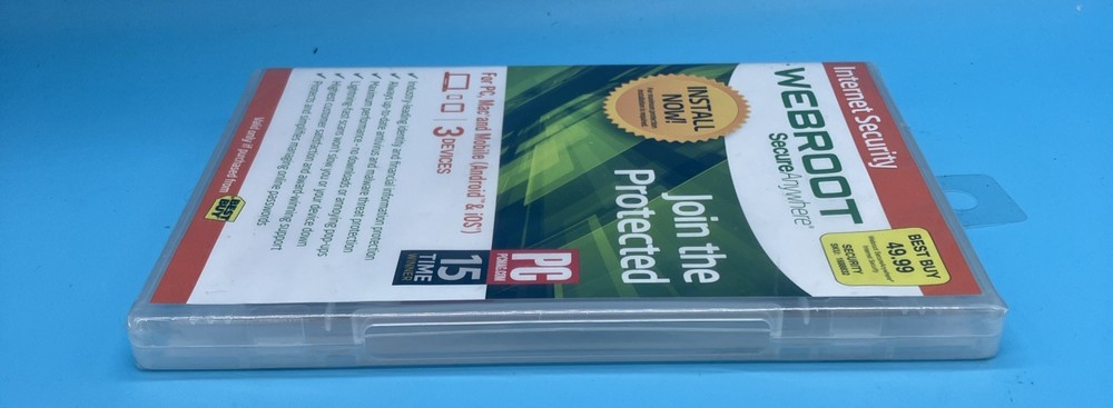 Webroot Secure Anywhere Internet Security 3 Devices for PC/MAC/Mobile NEW SEALED