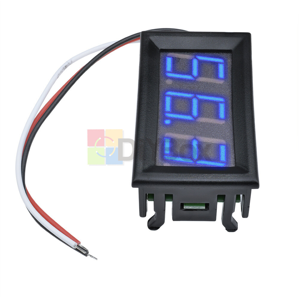 Mini Digital Voltmeter Blue LED Display DC 0V to 99.9V 3 Wires Volt Panel Meter