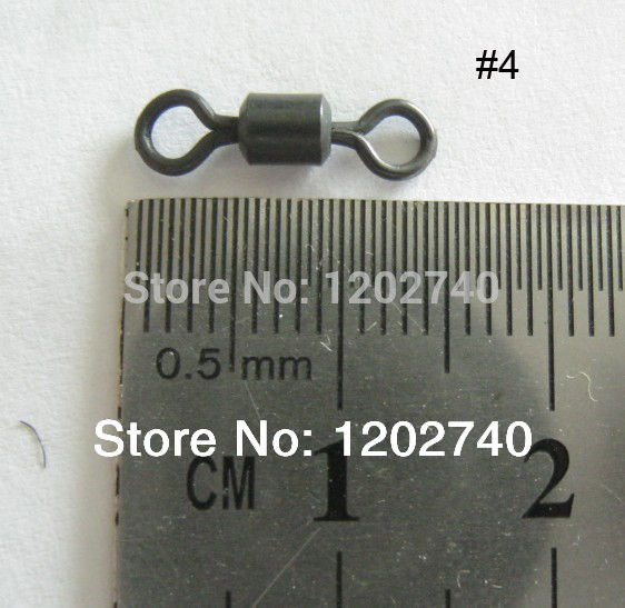 Matt Black Rolling Swivels UK size 8 fits lead clips select the quantity