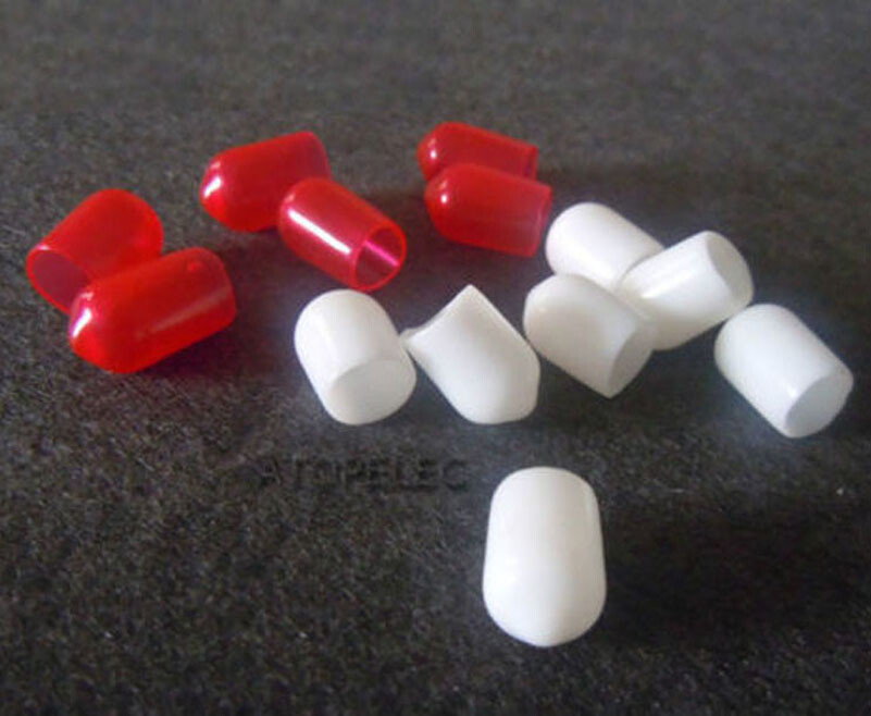 10-50pcs White/Red RCA Jack Socket Protector Dust Proof Cover Cap