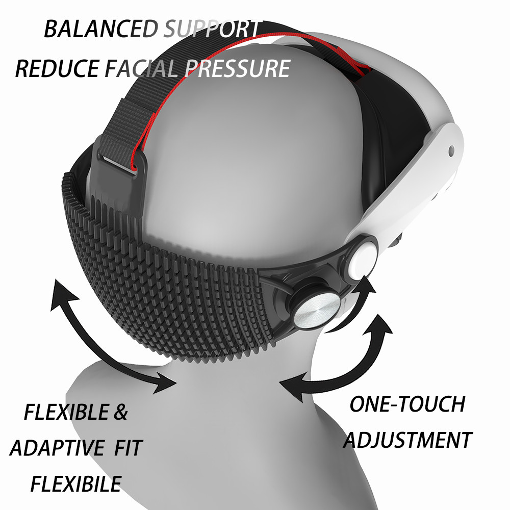Lightweight Adjustable for Lying Down For Meta Quest 3/Quest 3S head strap
