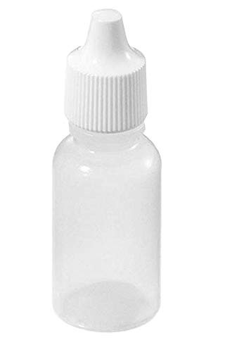 LASSUM 10PCS 15ml Empty Plastic Dropper Bottle Squeezable Eye Liquid White