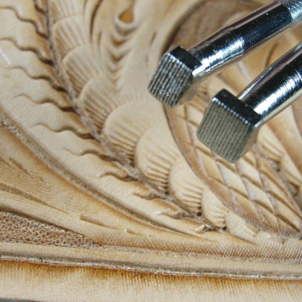 Leather Stamping Tools - 2-Piece Lined Beveler Stamp Set