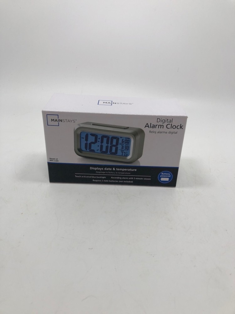 NIB MAINSTAYS DIGITAL ALARM CLOCK.