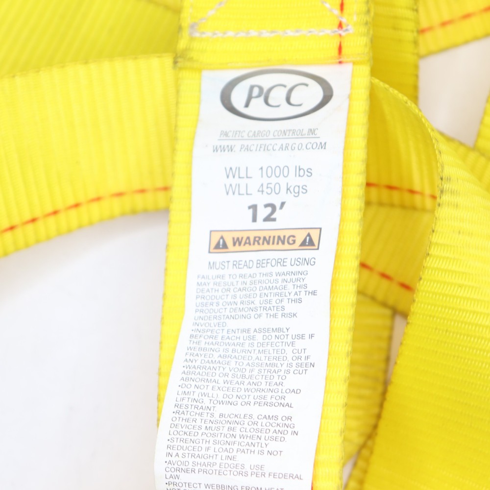 PCC Tie-Down 1000 Lbs Load Limit Yellow 12' - Strap Only