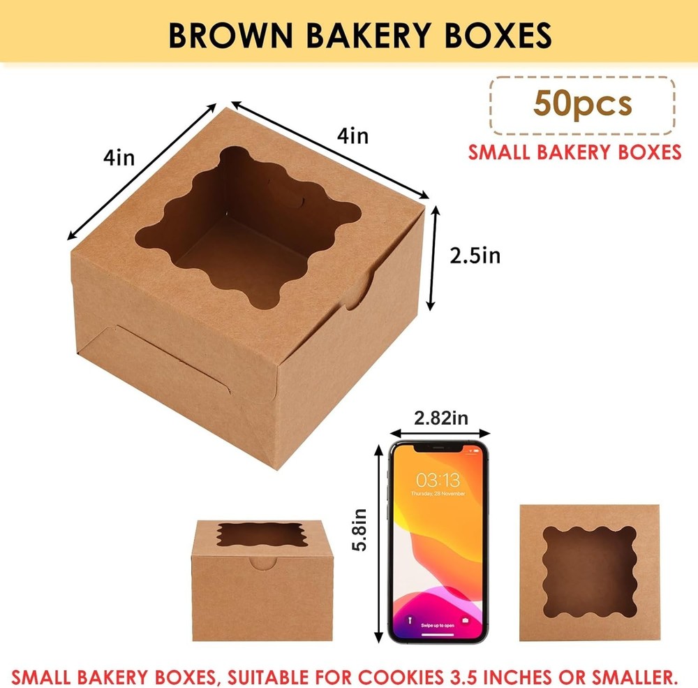 Beautifully Packaged 50pcs Cookie Containers with Window - Perfect for Events