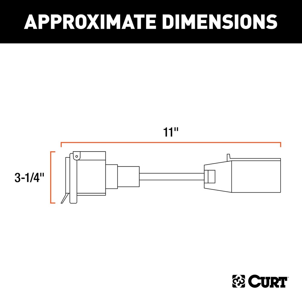 Curt MFG 57003 LED Trailer Light Adapter