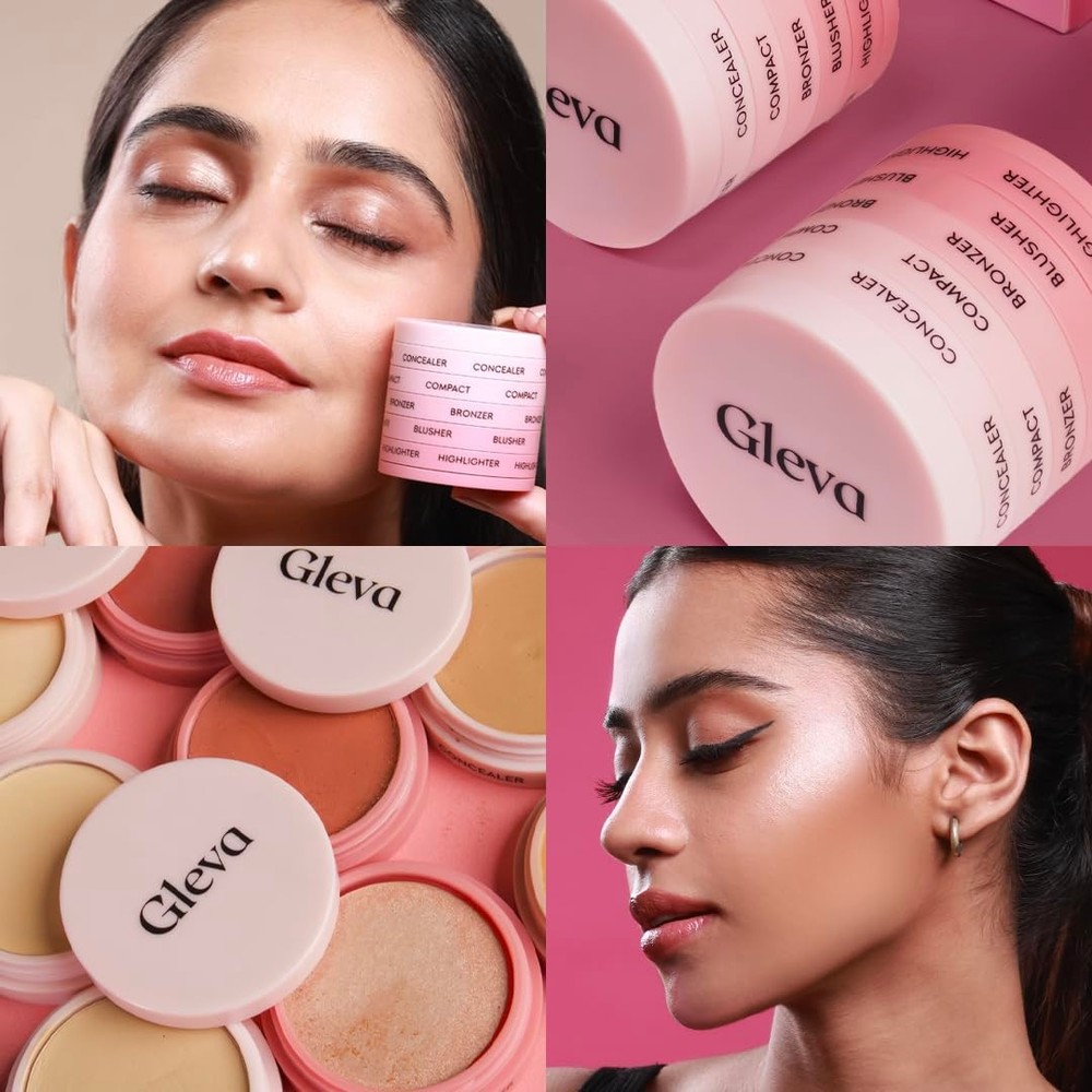 Gleva5In1 Makeup stack With Concealer, Bronzer, Blusher, Compact & Highlighter