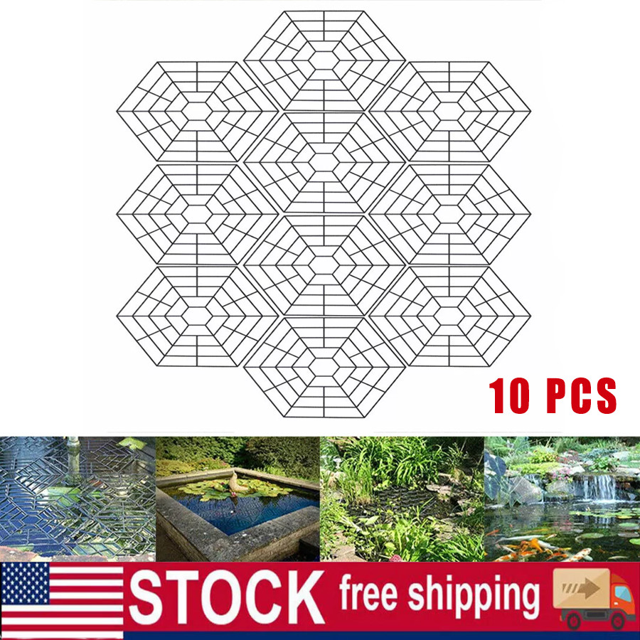 Pond Fish Guard Protector Plastic Floating Grid Protective Cover- 10pcs