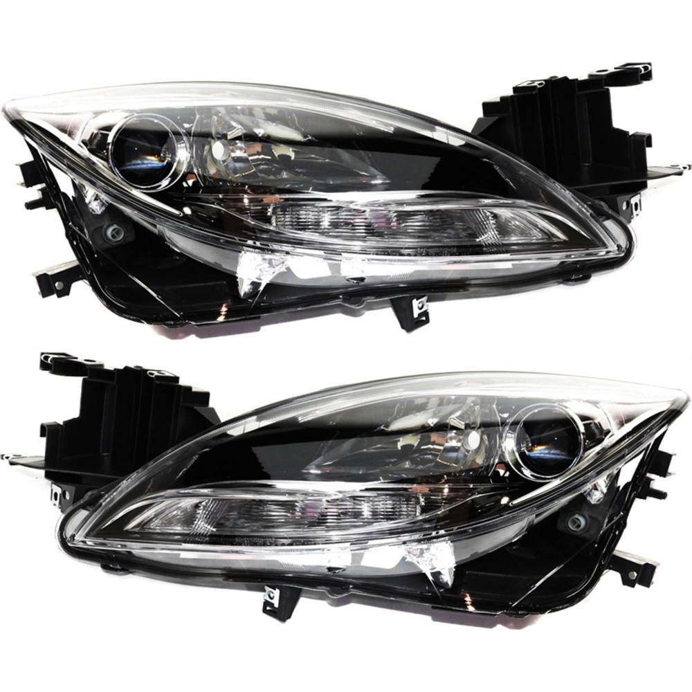 Headlight Assembly Set For 2011-13 Mazda 6 Left and Right Composite CAPA Halogen