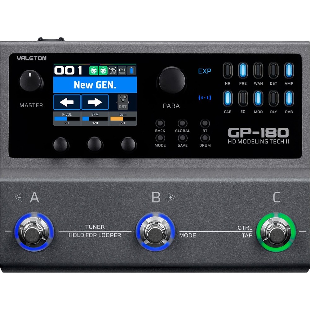 Valeton GP-180 Guitar Multi Effects Processor, 3 Footswitch Pedal, Built-in...