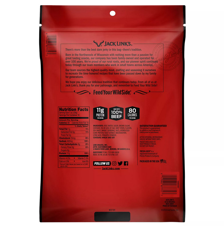 Jack Link's Original Beef Jerky, 16 oz.