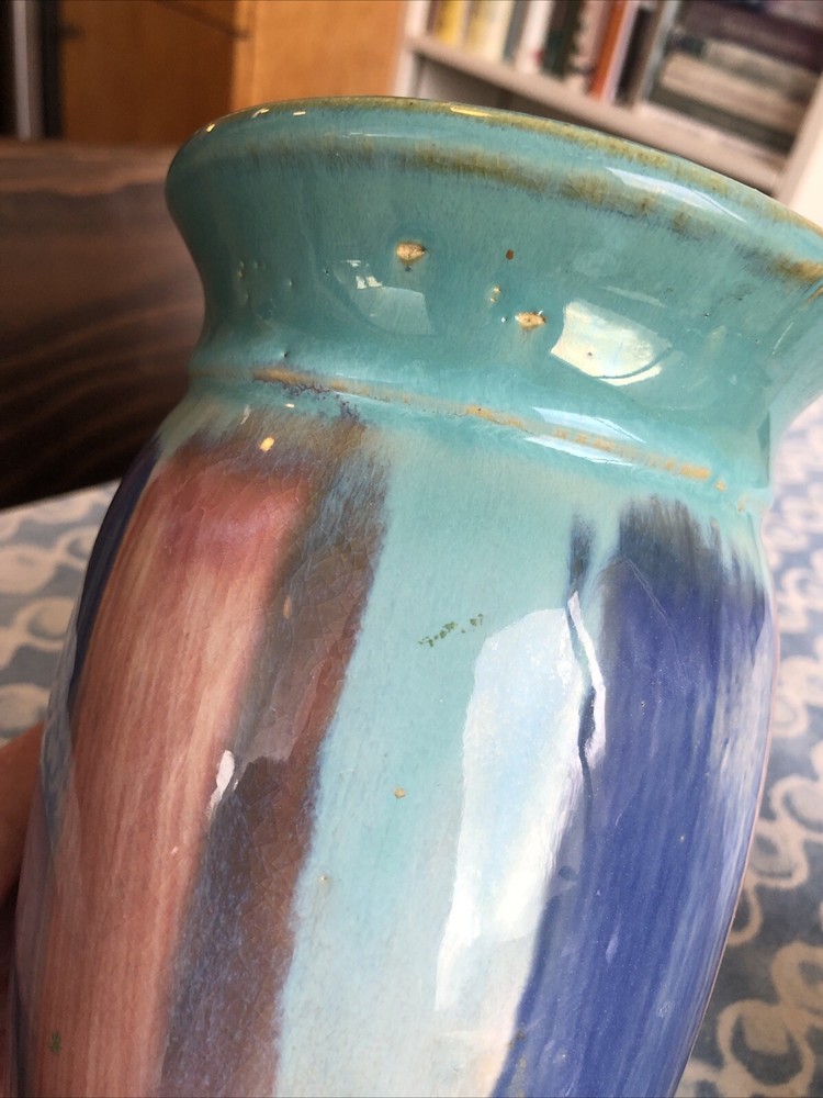 Handsome Hull Hand Painted Stoneware Vase