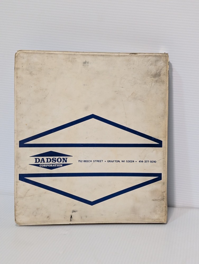 Dadson Corp. Deep Hole Drilling Equipment, Coolant Systems & Machine Tool Manual
