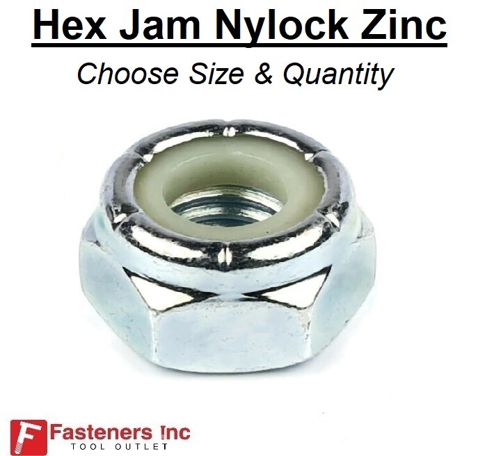 Hex Jam Nylon Insert Lock nut Nylock Zinc Half Height (Choose Size & Quantity)