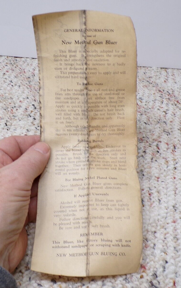1923 New Method Gun Bluer Empty Tin & Instructions