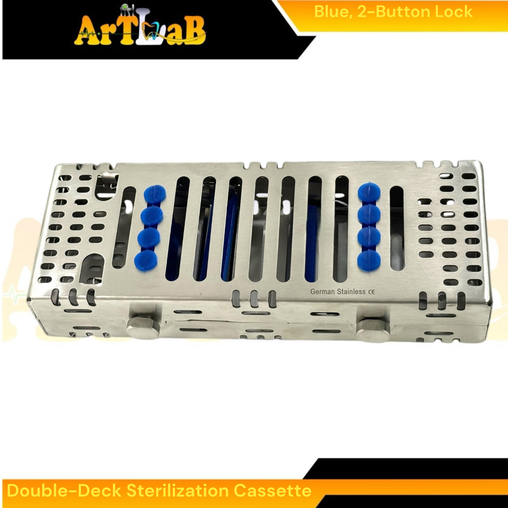Autoclave Sterilization Cassette for 8 Instruments, Double-Decker, Lockable (1x)