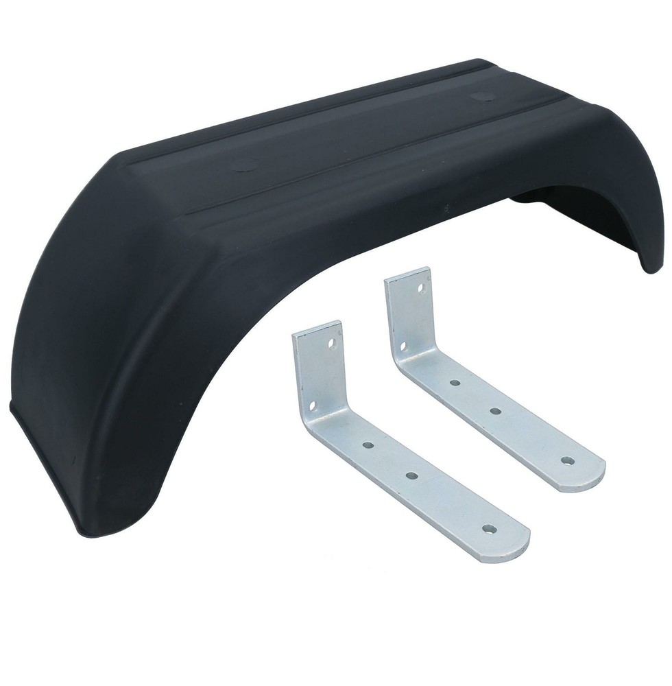 8" Plastic Mudguard Fender (Single) Offset Fit & Mud Guard Angle (LARGE) Bracke