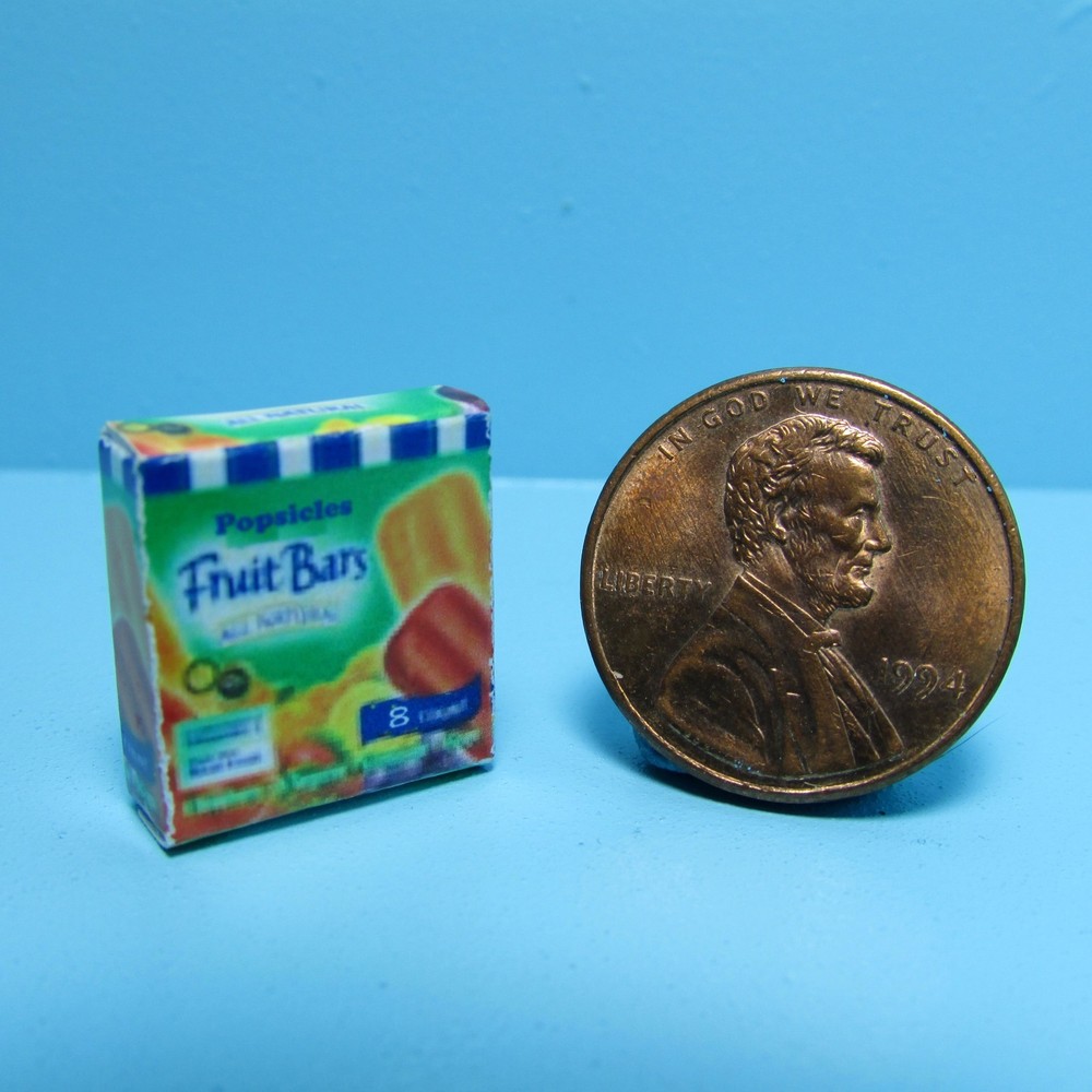 Dollhouse Miniature Replica Popsicle Fruit Bars Box G062