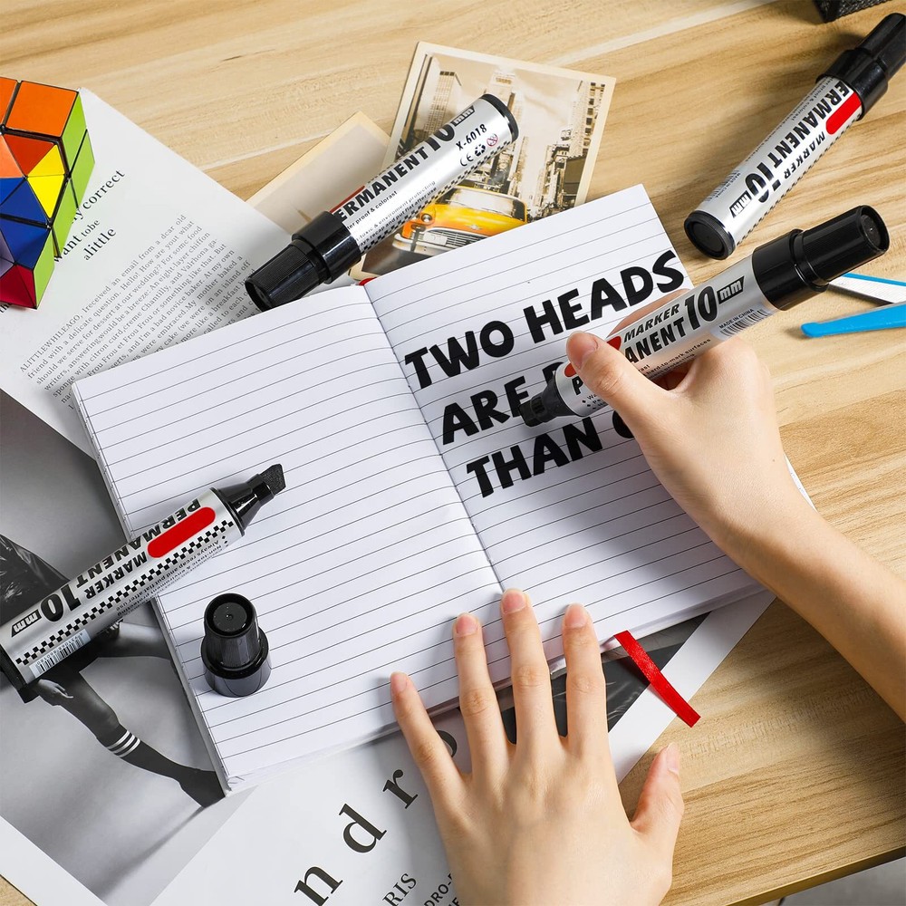 24 Pack Jumbo Size Permanent Markers Bulk Permanent Marker Set Chisel Tip Mar...