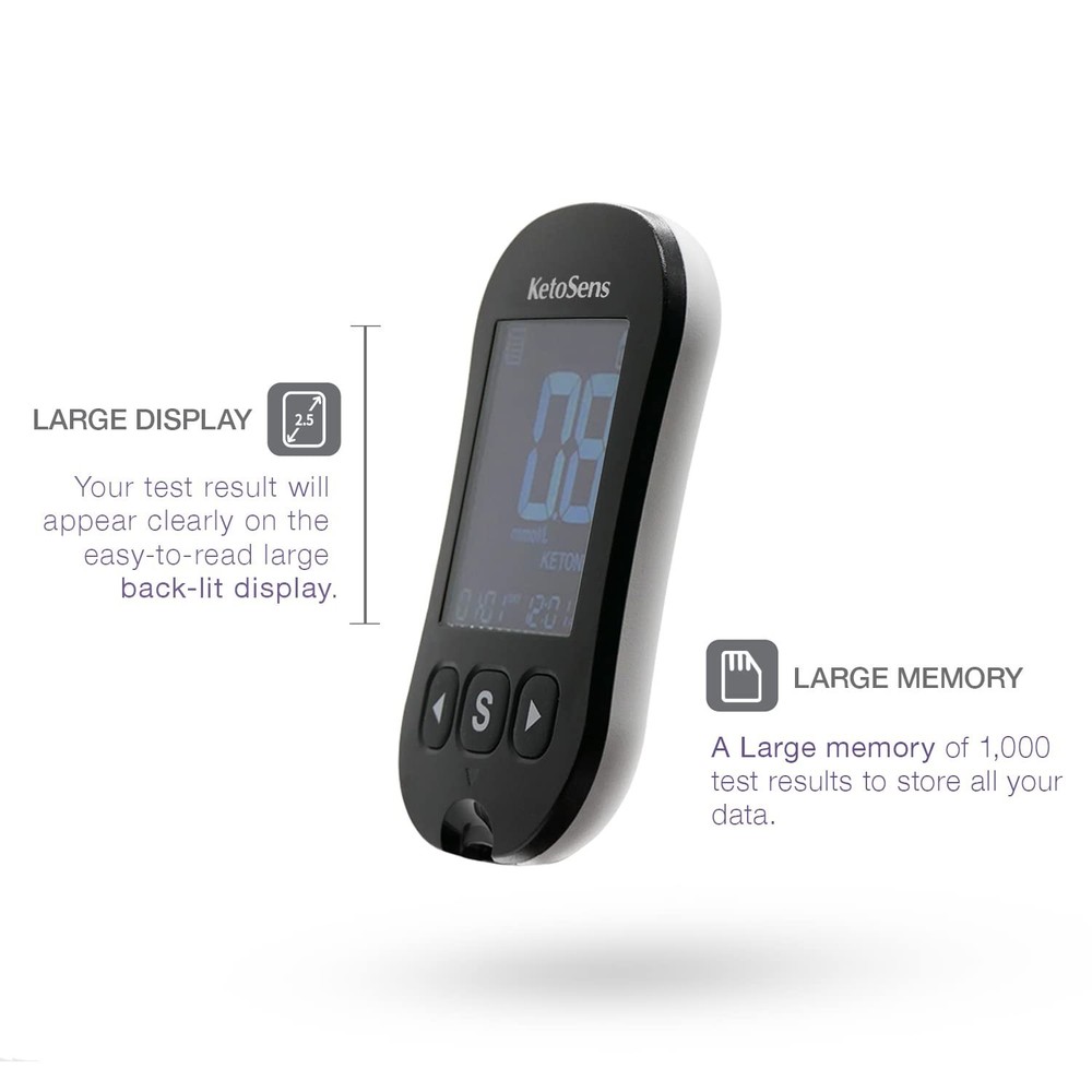 Blood Ketone Testing Meter Kit - App-Compatible & Ultra-Fast 8-Second Readings