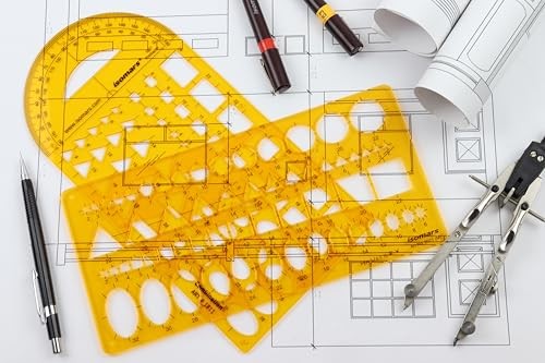 Rectangular Shapes Template Stencil Drafting Jewellery Design Tool 242x123mm