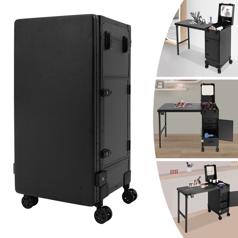Professional Rolling Makeup Train Case Cosmetic Trolley Makeup Storage Organizer