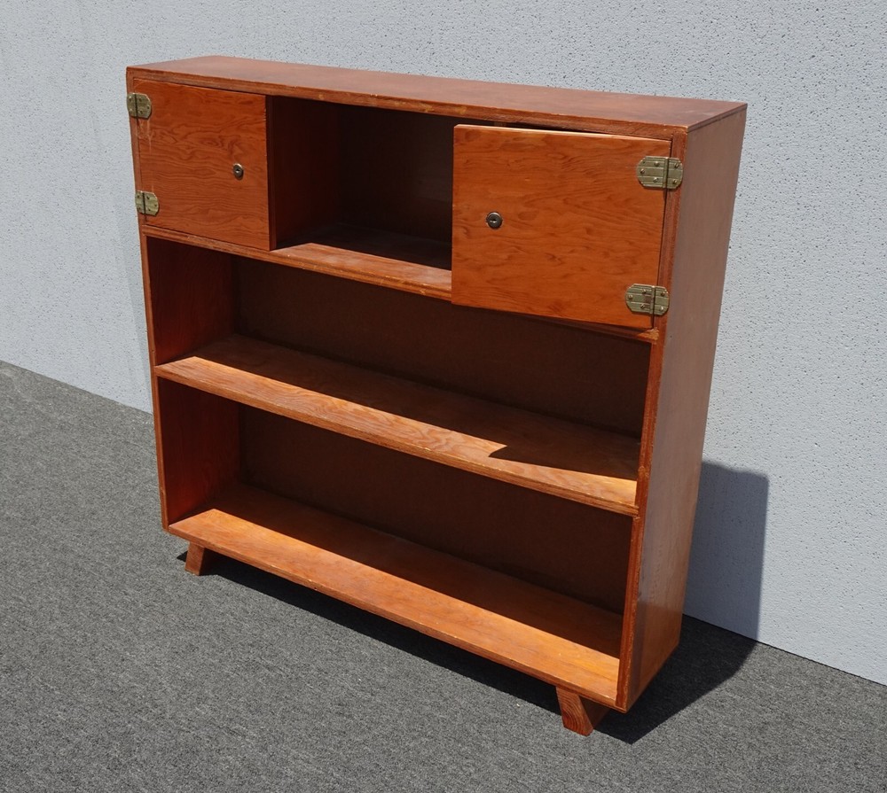 Vintage Mid Century Handmade Brown Bookcase
