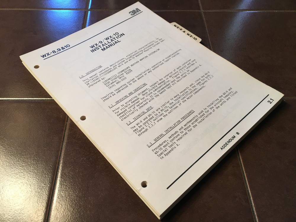 3M Ryan Stormscope WX-9 and WX-10 Install Manual