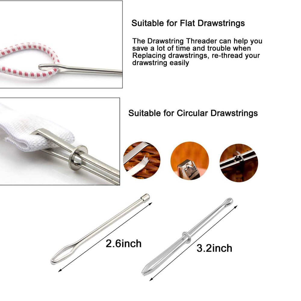 8 PCS Drawstring Cords Replacement Drawstrings & Easy Threaders for Pants,Coats