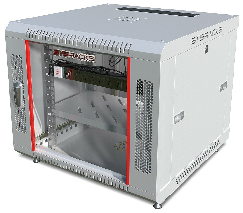 9U Wall Mount Server Rack Data Enclosure Network Cabinet GRAY IT 24" Depth