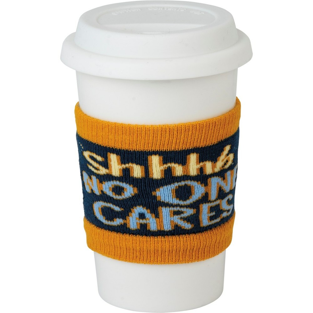 Hot/Cold Beverage Container Sipper Sleeves~"Shhh-No One Cares~Set 2~Double Sided