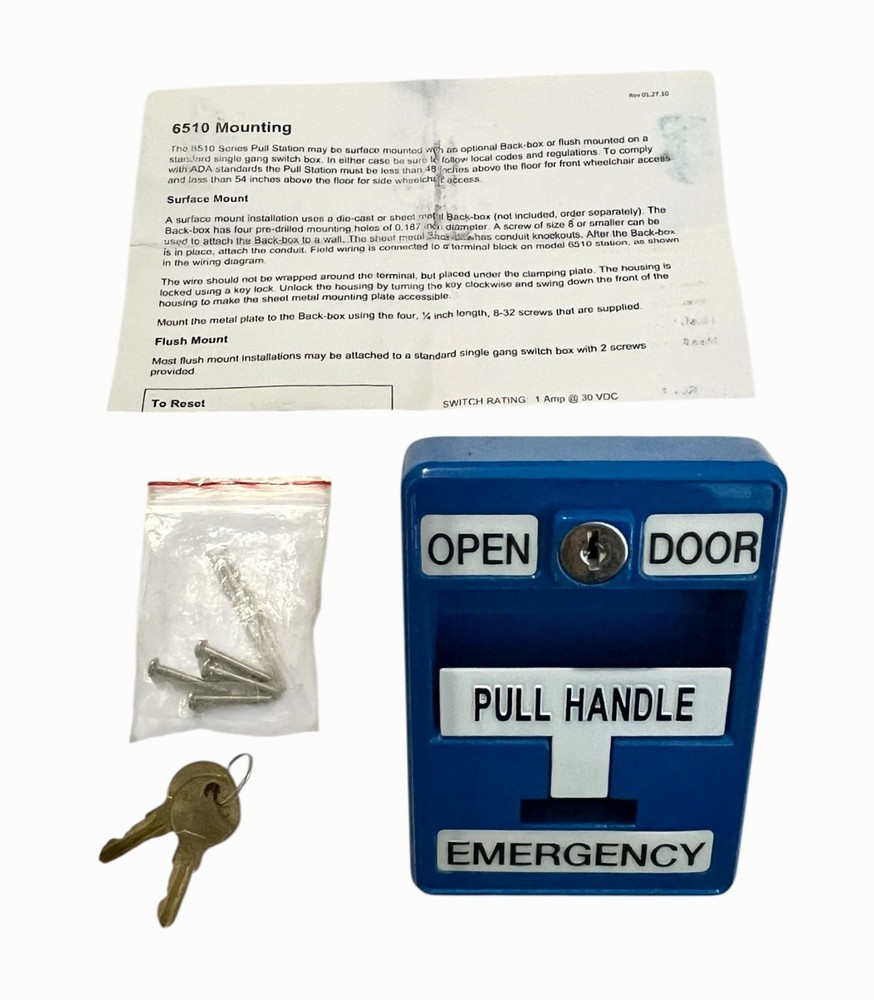 Dortronics 6510/BL-S35 Emergency Pull Station, Pull Station 6500 Series