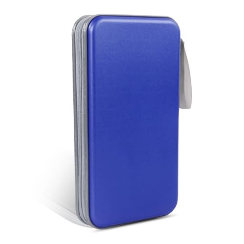 Car CD DVD Case - 96 Capacity DVD Disc Storage Binder Wallet - Portable Blue