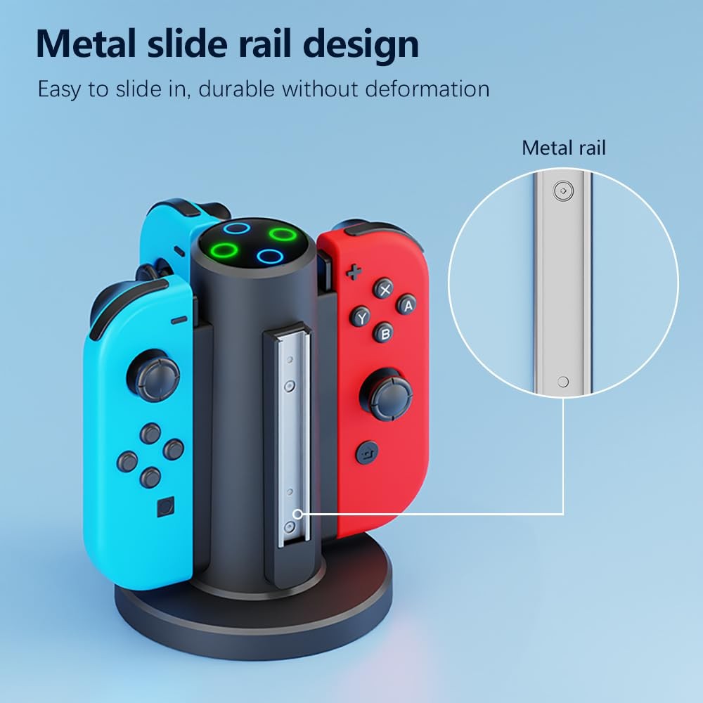 HONCAM Joycon Charging Dock for Switch Controller, Accessories Black