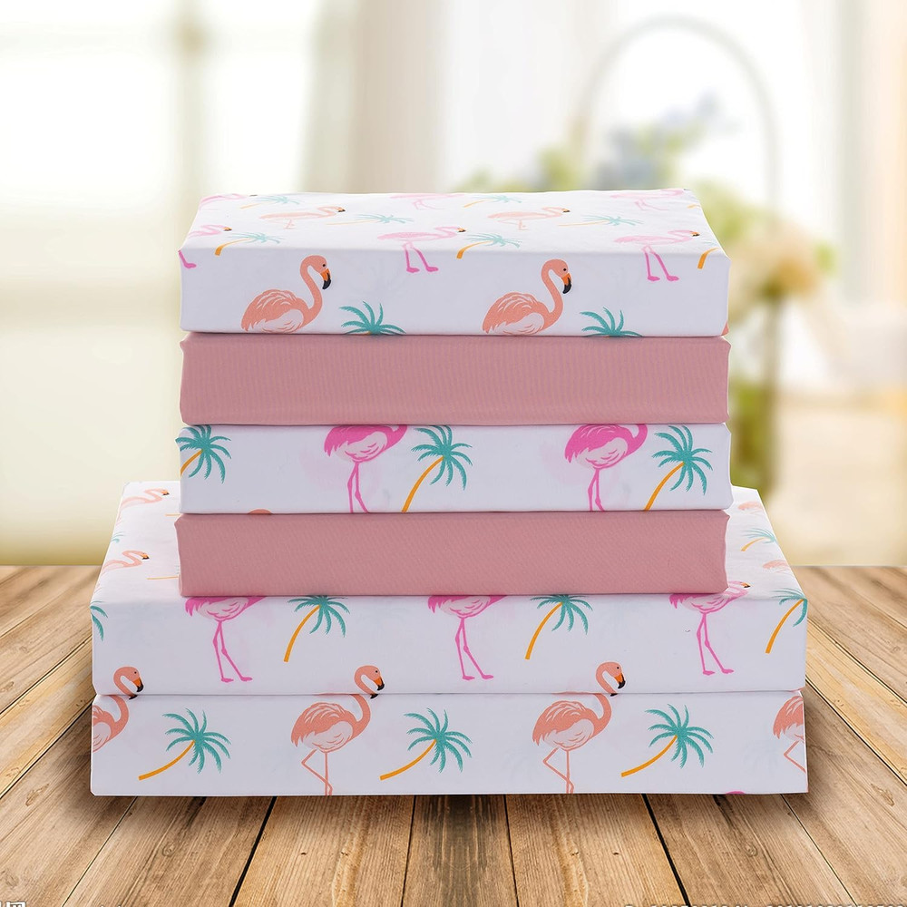Luxury Soft Bed Sheets Flamingo Pattern - 1500 Premium Hotel Quality Microfiber