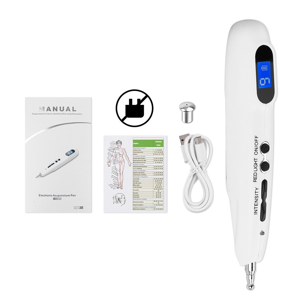 Handheld Acupoint Massage Pen Detector LCD Electric Pen Tools