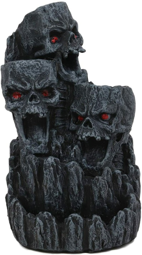 Ebros Three Screaming Skulls Death Mountain Cave Backflow Incense Burner Statue