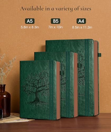 Vintage Leather Journal - 300 Page Lined Journal Notebook with Numbered