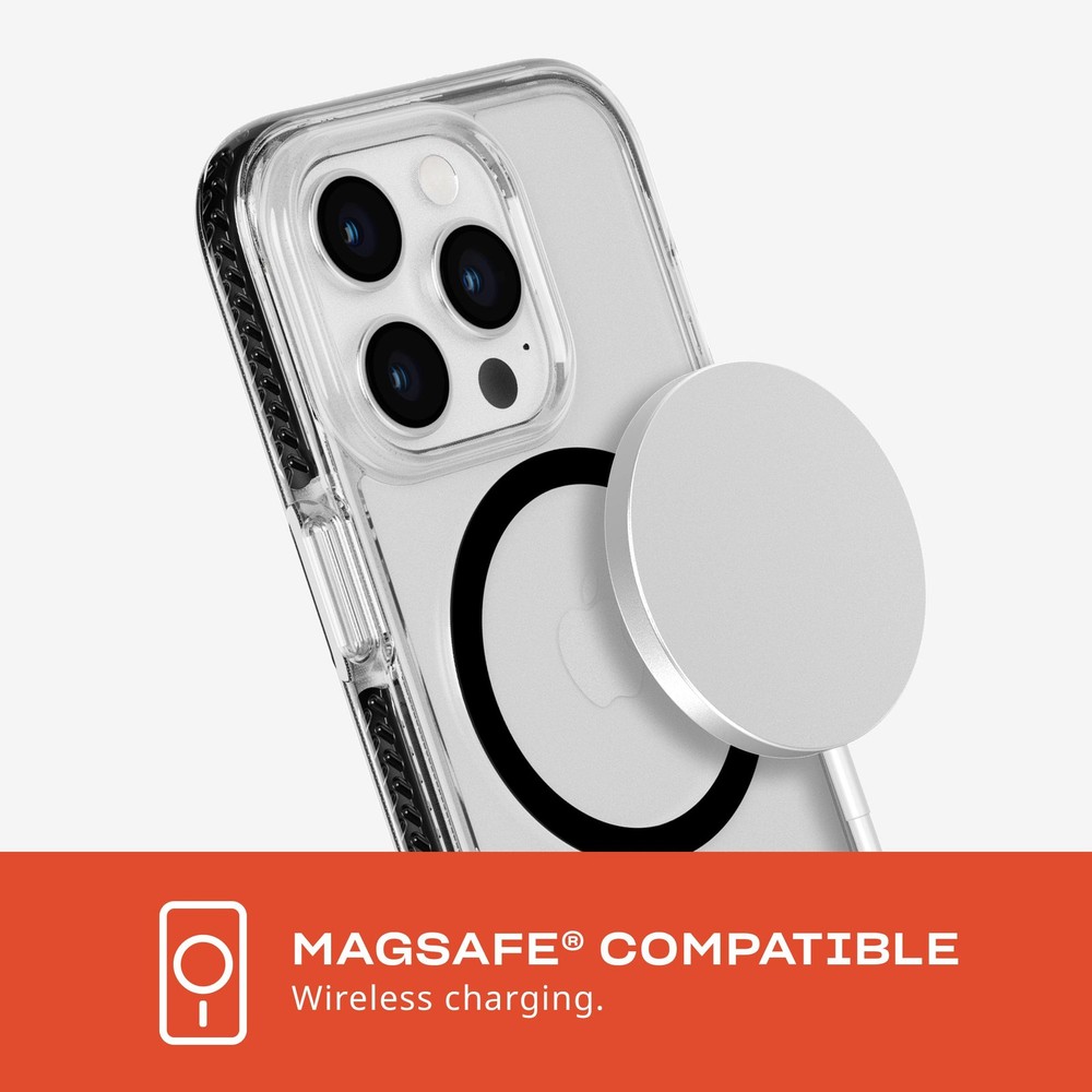 Tech21 Evo Crystal Case for iPhone 15 Pro - MagSafe Compatible - 16ft Drop Prot