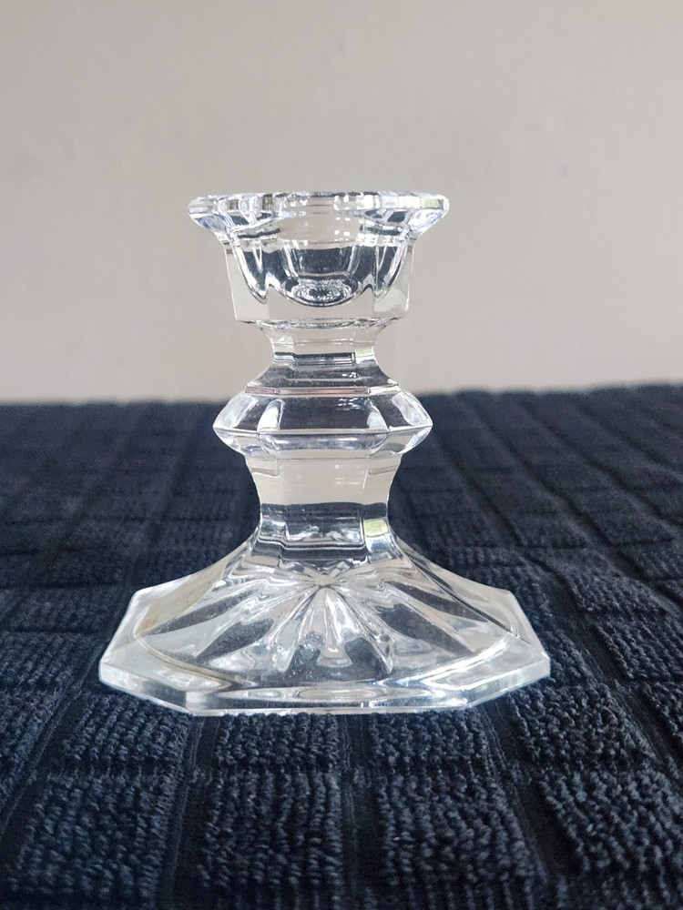 Single Light Candlestick Holder by Mikasa• Edinburgh Pattern • Blown Glass